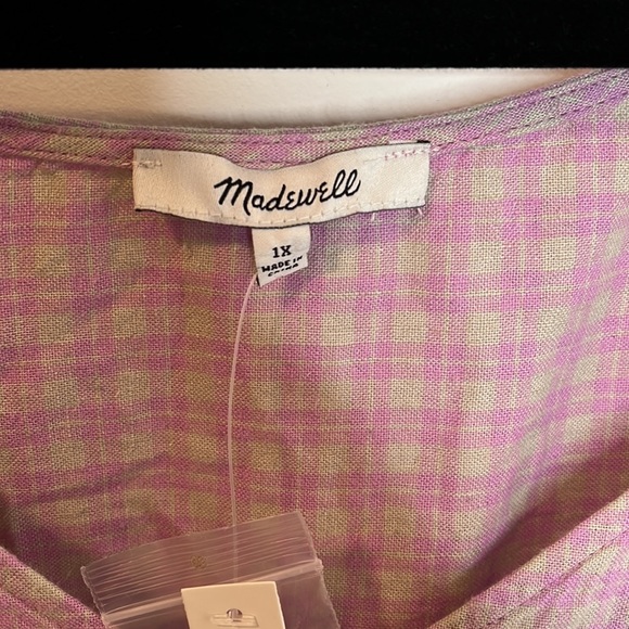 MADEWELL | Linen Blend Gingham Wrap Top - Picture 6 of 9